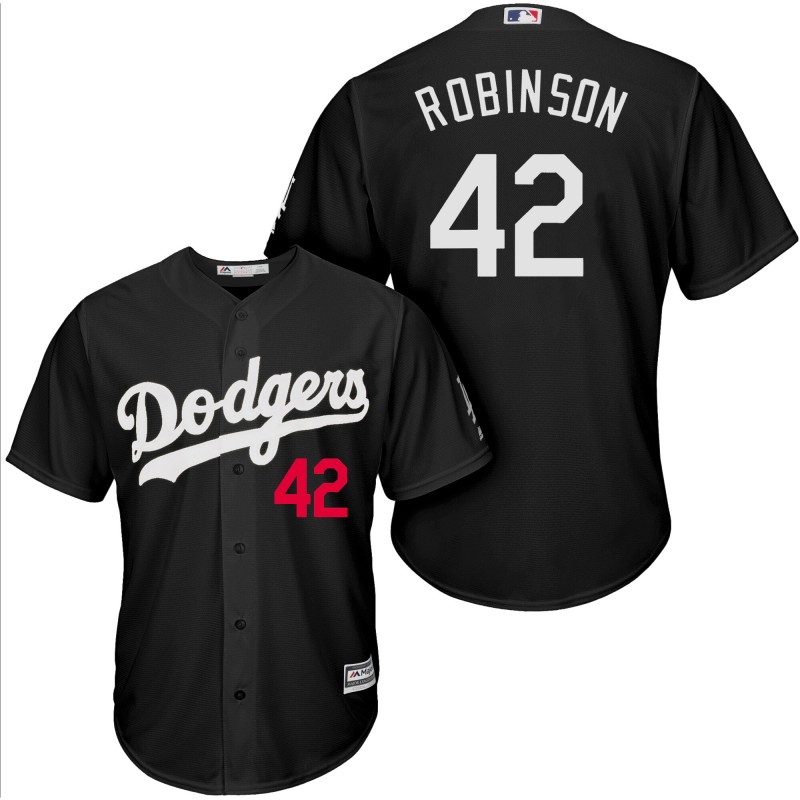 Men Los Angeles Dodgers #42 Robinson black game MLB Jersey